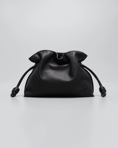 Loewe Flamenco Leather Clutch In Black