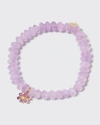 Sydney Evan Marquise Eye Prong Set Flower On Lavender Amethyst Bead Bracelet