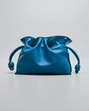 Loewe Flamenco Mini Napa Drawstring Clutch Bag In Lagoon Blue