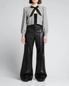 Alice And Olivia Alice + Olivia Dylan High Waist Faux Leather Wide Leg Pants In Black