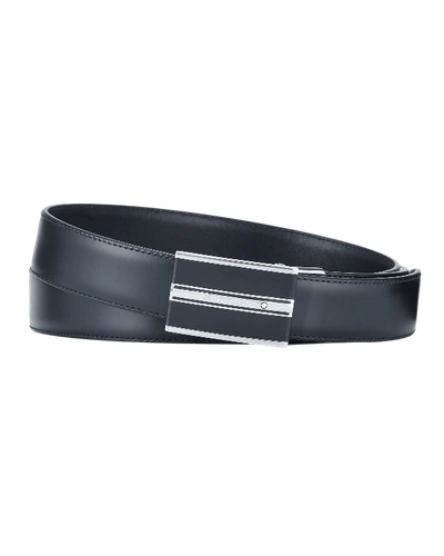 Montblanc Men's Smooth Leather Cut-to-size Business Belt In Black