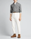 Brunello Cucinelli Men's Wool-cashmere 1/4-zip Sweater In Cf423 Med Grey