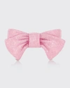Judith Leiber Bow Just For You Crystal-embellished Silver-tone Clutch In Silver/light Rose