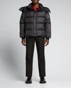 Burberry Detachable-sleeve Puffer Jacket In Black