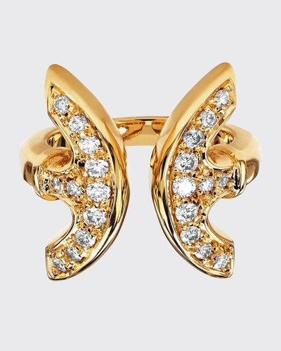 Hoorsenbuhs 18k Yellow Gold Revere Ring With White Diamonds In Diamond Yellow Gold
