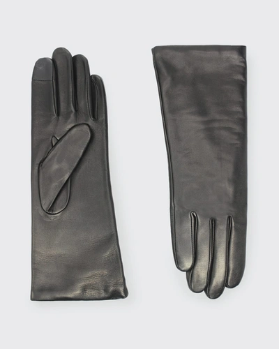 Agnelle Classic Leather Gloves In Baltique
