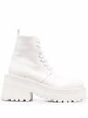 Marsèll Lace-up Platform-sole Leather Boots In Weiss