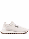 Brunello Cucinelli Suede Lace-up Sneakers In Beige