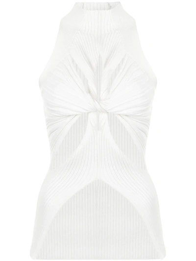 Dion Lee Ribbed Muscular-twist Tank Top In Weiss