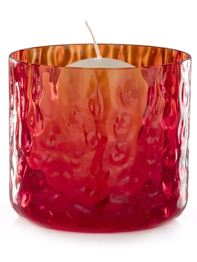 Venini Night In Venice Candle Holder In Rot