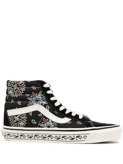 Vans Paisley-print High-top Sneakers In Black