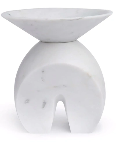 Bloc Studios Iris Marble Vase In Weiss