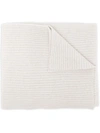 N•peal Short Rib-knit Scarf In Nude