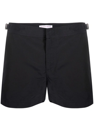 Orlebar Brown Springer Buckle-detail Swim Shorts In Schwarz
