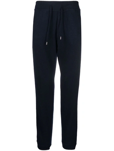 Bruno Manetti Drawstring-waist Wool Track Trousers In Blau