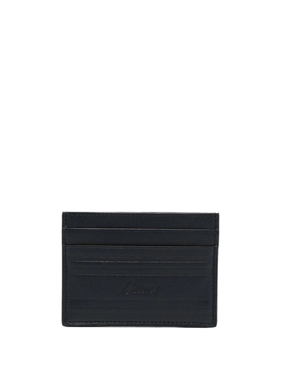 Brioni Embossed Logo Cardholder In Schwarz