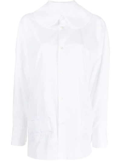 Comme Des Garçons Long-sleeve Cotton Shirt In White