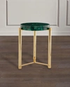 Port 68 Malachite Style Gold Accent Table