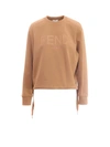 Fendi Logo-embroidered Sweatshirt In Brown