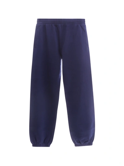 Off-white Cotton Trouser In Blue