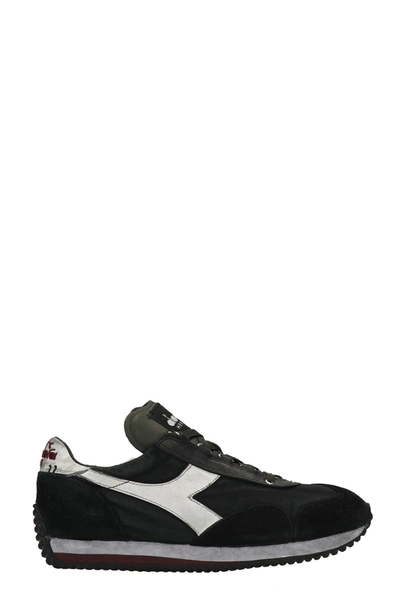 Diadora Equipe H Sneakers In Black Suede And Fabric