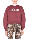 Ganni Womens Merlot Isoli Organic-cotton And Recycled-polyester Sweatshirt L In Bordeaux