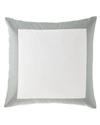 Sferra Modern Sateen Applique Continental Sham In White/seagreen