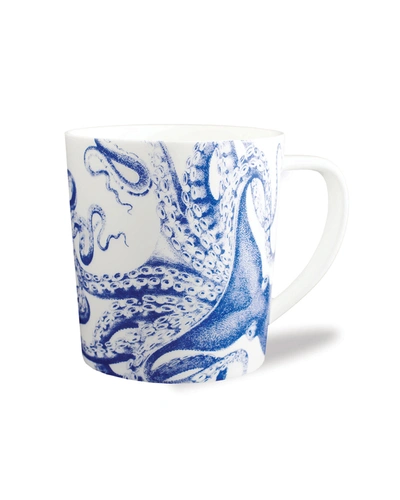 Caskata Blue Lucy Wide Mug, Set Of 4