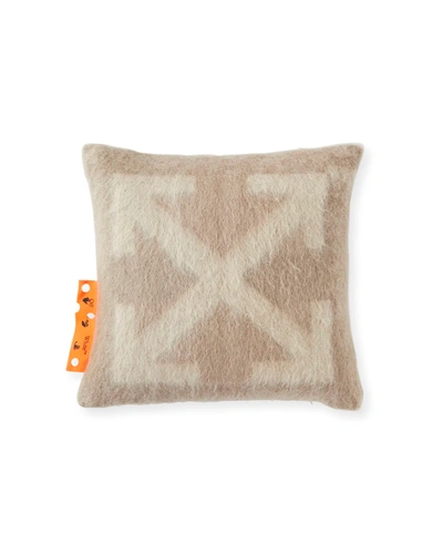 Off-white Arrows Pillow In Taupe Beige