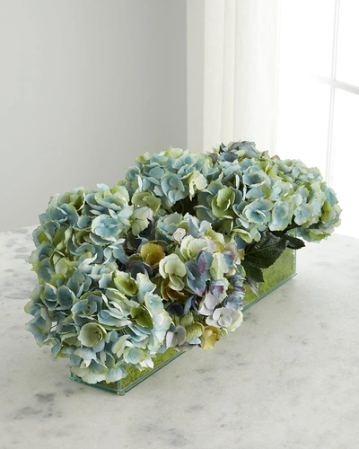 T & C Floral Company Faux Floral Hydrangeas In Glass Box