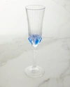 NEIMAN MARCUS BLUE CHAMPAGNE FLUTE GLASSES, SET OF 4,PROD244650345