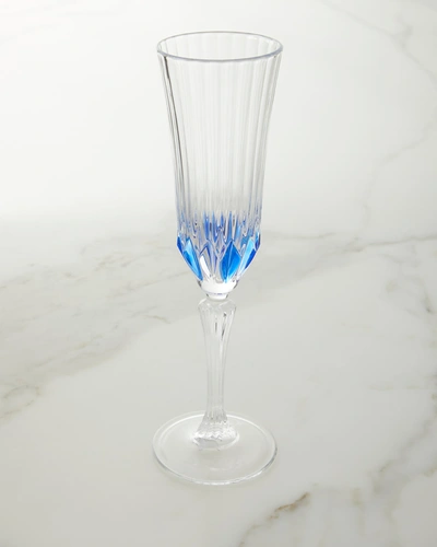 Neiman Marcus Blue Champagne Flute Glasses, Set Of 4