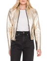 Lamarque Chapin Reversible Leather Bomber Jacket In Black/gold