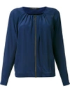 ROBERTO COLLINA ROBERTO COLLINA BLOUSE ZIPPED JACKET - BLUE,DN6100811664651