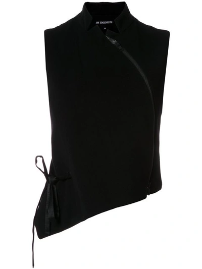 Ann Demeulemeester Asymmetric Waistcoat In Black