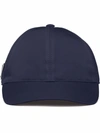 Prada Re-nylon Triangle Logo Cap In Blue
