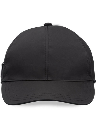 Prada Logo-plaque Baseball Cap In Nero