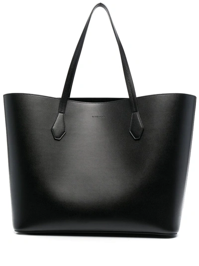 Givenchy Black Logo-embossed Leather Tote Bag