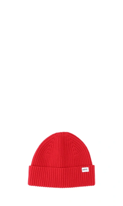 Apc Samuel Wool-cashmere Blend Beanie In Red