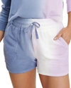 Splendid Gradient Spray Dye Drawstring Shorts In Soft Navy