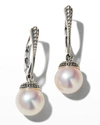 Lagos Sterling Silver Luna Freshwater Cultured Pearl Drop Earrings In Silver