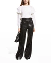 ALICE AND OLIVIA DYLAN HIGH-WAIST FAUX-LEATHER PANTS,PROD244300267