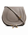 Chloé Marcie Medium Leather Crossbody Bag In Cashmere Grey