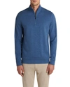 Bugatchi Reversible Quarter Zip Cotton Blend Pullover In Slate