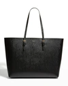 Saint Laurent Boucle Medium Rind-embossed Shopping Tote Bag In 1000 Nero