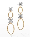 MARCO BICEGO MARRAKECH ONDE 18K YELLOW AND WHITE GOLD DOUBLE-DROP EARRINGS,PROD245620022