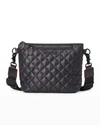 Mz Wallace Metro Scout Small Quilted Zip Crossbody Bag In Black Oxford