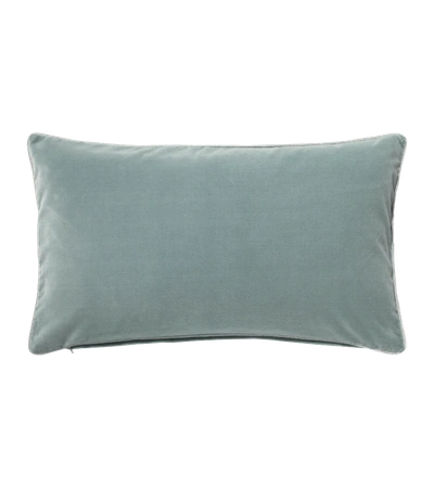 Oka Small Plain Velvet Cushion Cover - Gainsborough Blue