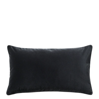 Oka Small Plain Velvet Cushion Cover - Charcoal