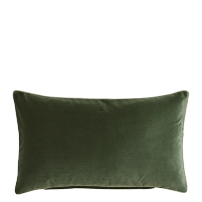 Oka Plain Velvet Pillow Cover - Moss